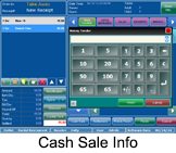 restaurant software Cash Sale screen