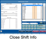 restaurant software Close Shift screen