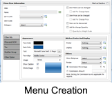 restaurant software Menu Creation screen
