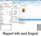 restaurant software Report info and Export screen