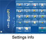 restaurant software Settings Info screen