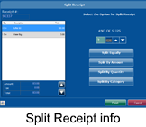 restaurant software Split Receipt Info